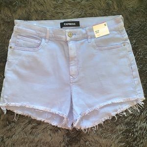 Express Light Wash High Waist Denim Shorts Size 10